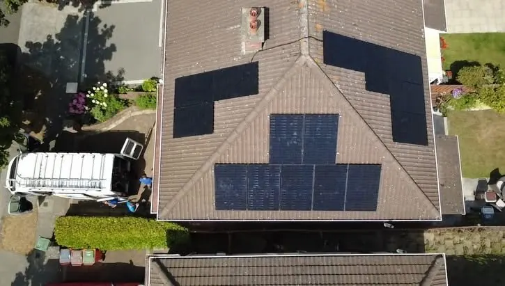 Solar panel installation: aerial view