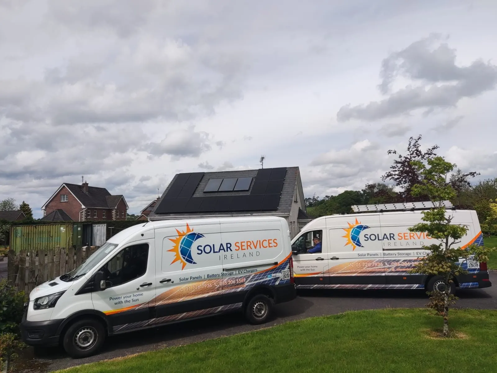 Solar panel installation: semi-detached home