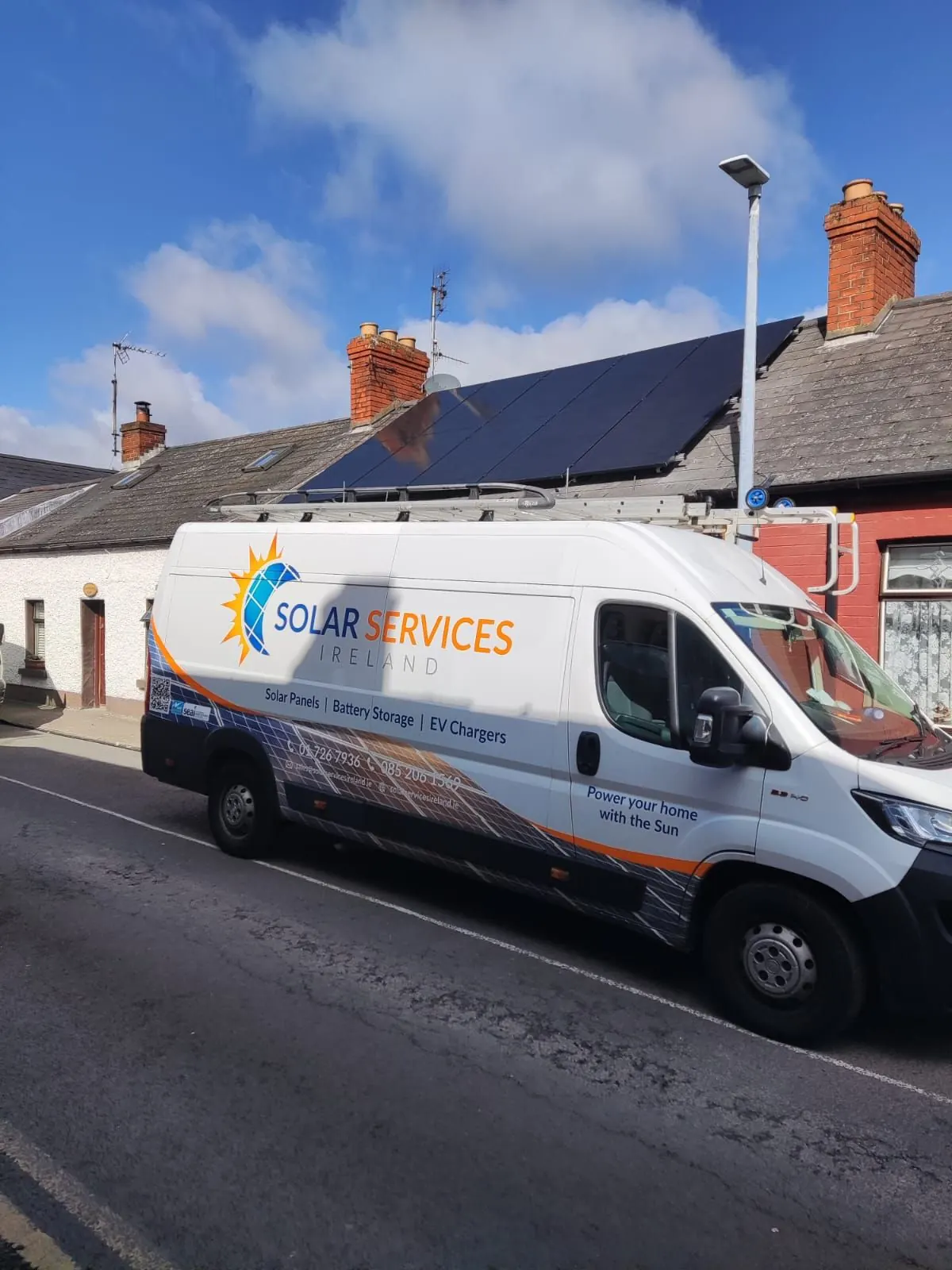 Solar panel installation: terraced house