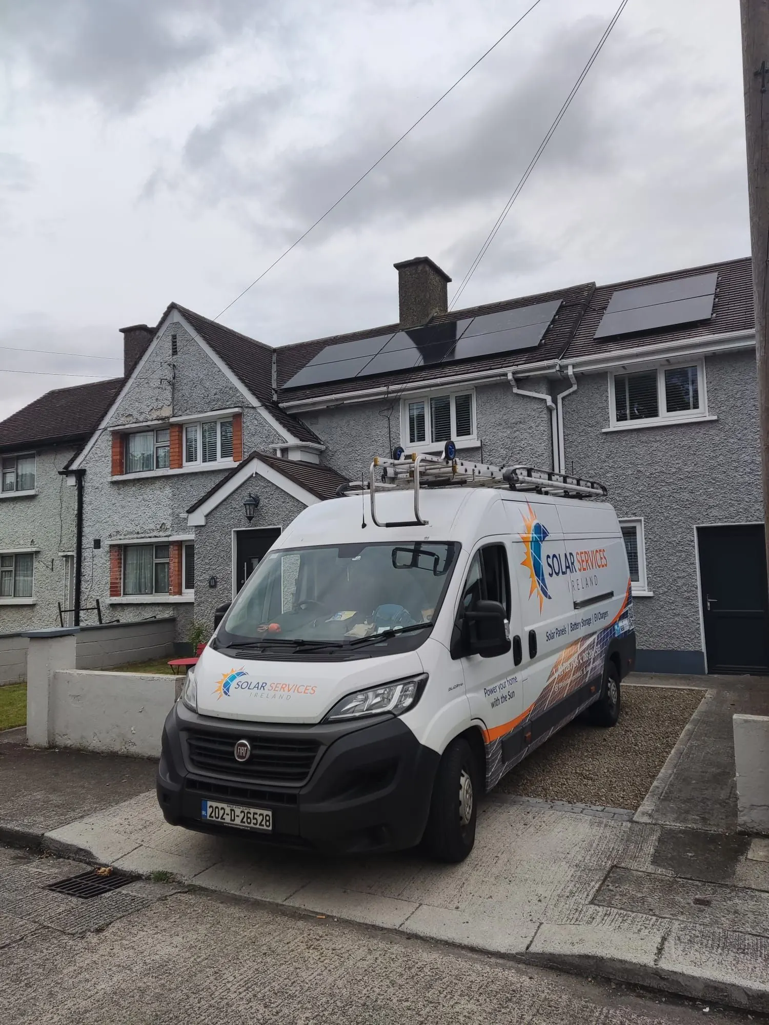 Solar panel installation: terraced street